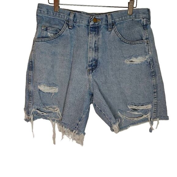 Wrangler Distressed Cut Off Denim Shorts - Picture 1 of 5